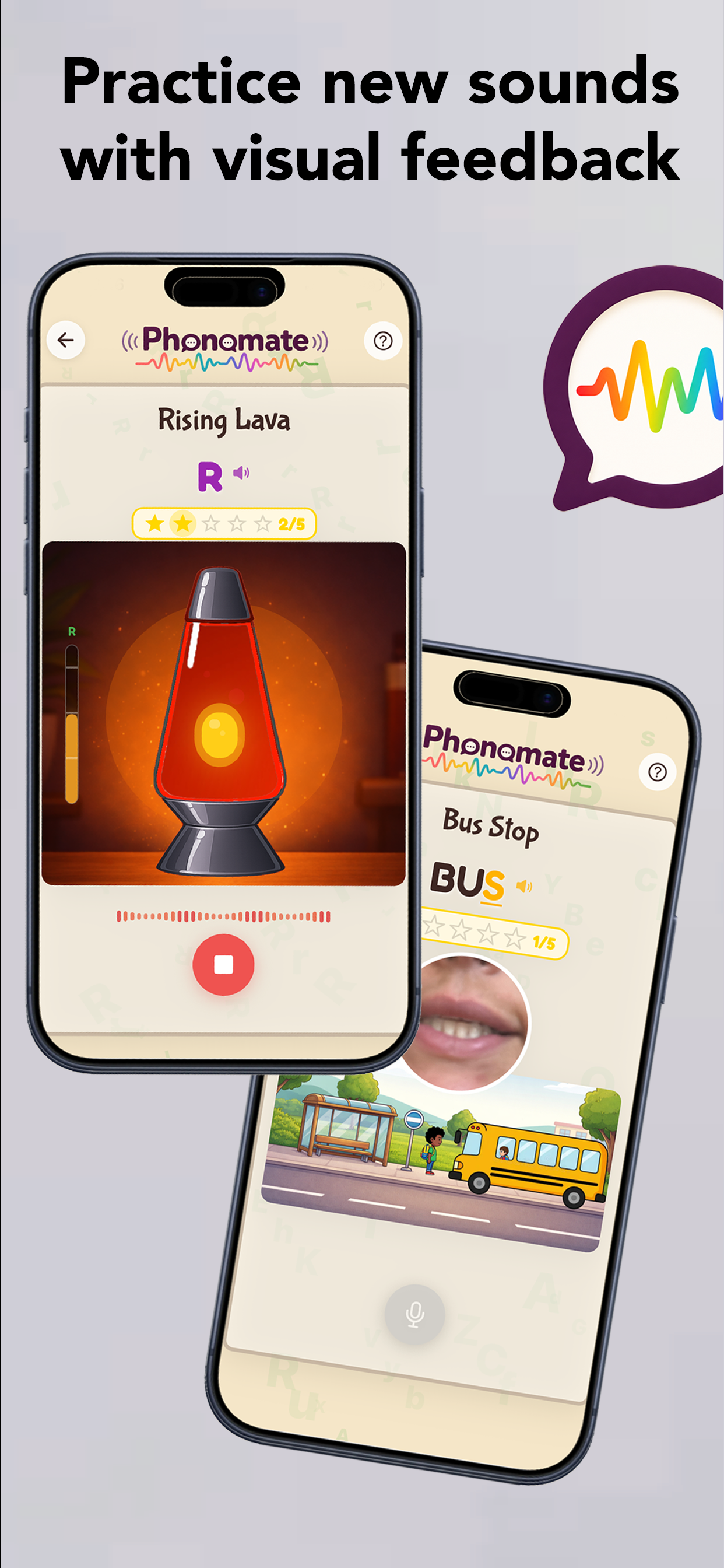 Real-time visual feedback during speech practice
